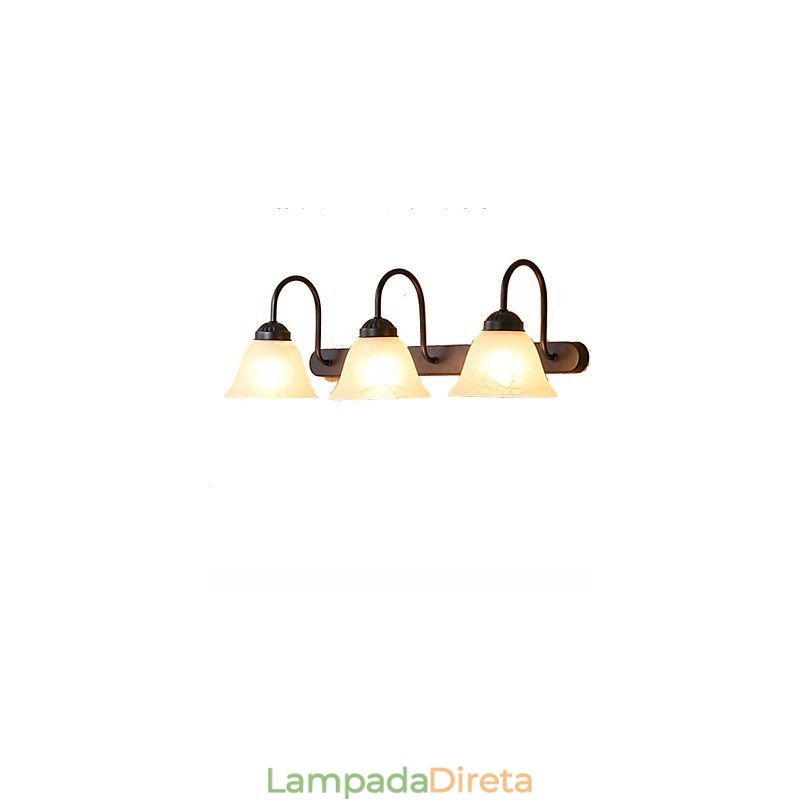 Iluminação de banheiro estilo mini rústico lodge metal