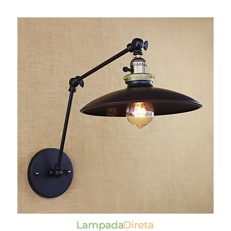 Luminária de parede de braço longo de ferro industrial minimalista americana com interruptor Luminária de parede de braço longo de ferro industrial minimalista americana com interruptor