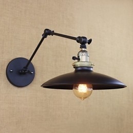 Luminária de parede de braço longo de ferro industrial minimalista americana com interruptor