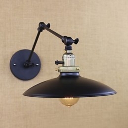 Luminária de parede de braço longo de ferro industrial minimalista americana com interruptor