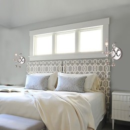 Luminária de parede de cristal prateado com 1 luz