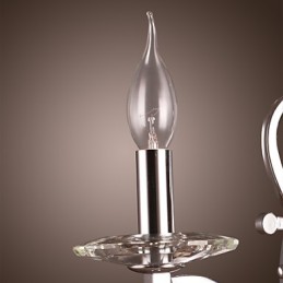 Luminária de parede de cristal prateado com 1 luz