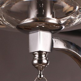 Luminária de parede de cristal prateado com 1 luz