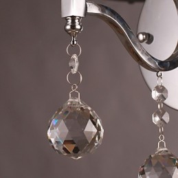 Luminária de parede de cristal prateado com 1 luz