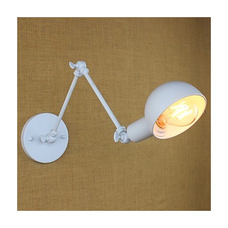 Luminária de parede dupla de ferro forjado de braço longo branco moderno para sala de estar, corredor, quarto, cabeceira, estudo Luminária de parede dupla de ferro forjado de braço longo branco moderno para sala de estar, corredor, quarto, cabeceira, estudo