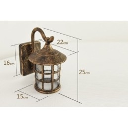 Luminária de parede externa antiga de ferro rústico à prova d'água, luz de lanterna vintage, enferrujada, preta fosca, arandela de parede para corredor