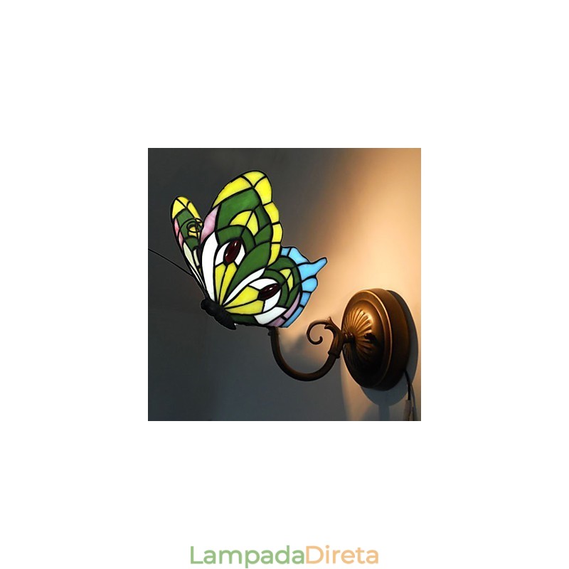 Luminária de parede de ferro forjado criativa rural contratada mediterrânea europeia com luzes de vidro