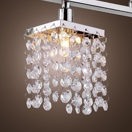 Lustre Linear Ilha Luz Cristal 3 Luzes