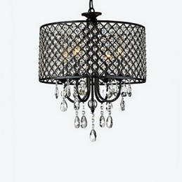 Lustre de cristal cromado clássico tradicional em metal