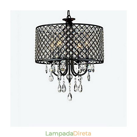 Lustre de cristal cromado clássico tradicional em metal Lustre de cristal cromado clássico tradicional em metal