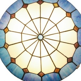 Luminária de teto estilo mediterrâneo, luminária de 40 cm de diâmetro