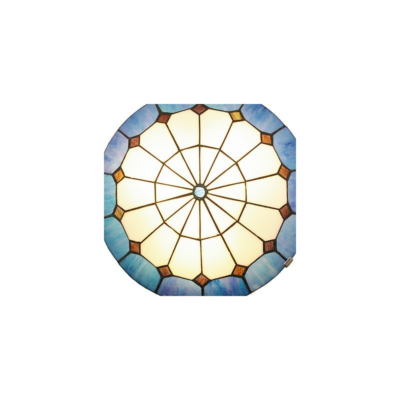 Luminária de teto estilo mediterrâneo, luminária de 40 cm de diâmetro