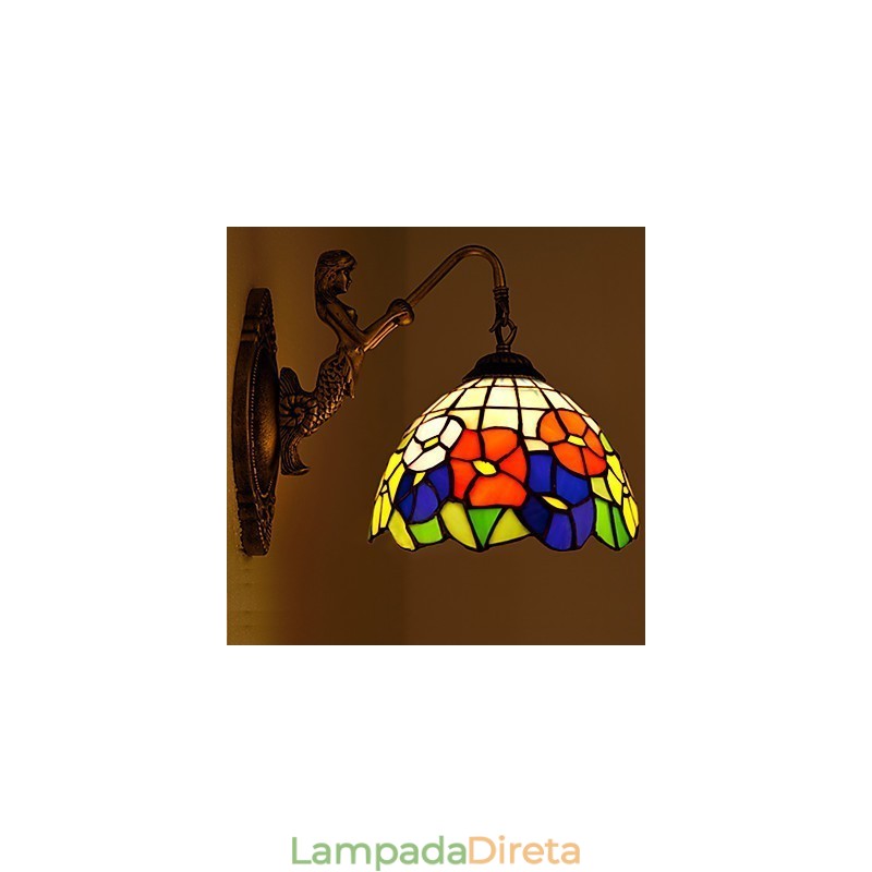 Luminária de parede de ferro forjado criativa rural contratada europeia