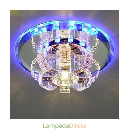 Luminária de teto de cristal Spotlight SMD 3W Lâmpada criativa Absorve luz de cúpula Luminária de teto de cristal Spotlight SMD 3W Lâmpada criativa Absorve luz de cúpula