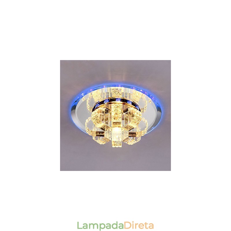 Luminária de teto de cristal Spotlight SMD 3W Lâmpada criativa Absorve luz de cúpula