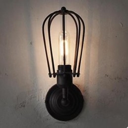 Luminária de parede industrial retrô para corredor interno, luminária de parede de cabeça única em toranja