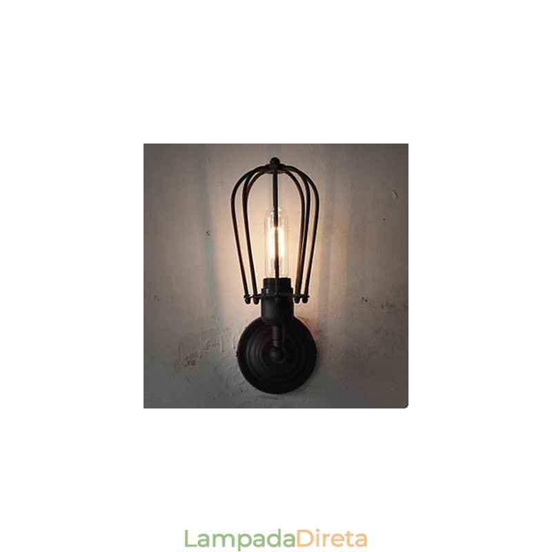 Luminária de parede industrial retrô para corredor interno, luminária de parede de cabeça única em toranja