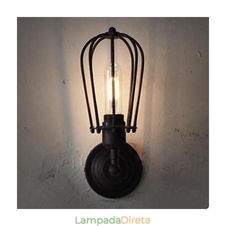 Luminária de parede industrial retrô para corredor interno, luminária de parede de cabeça única em toranja