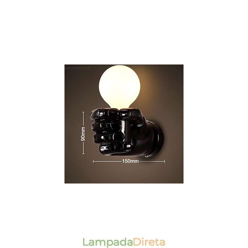 Luminária de parede europeia de mão direita criativa retrô punho luzes