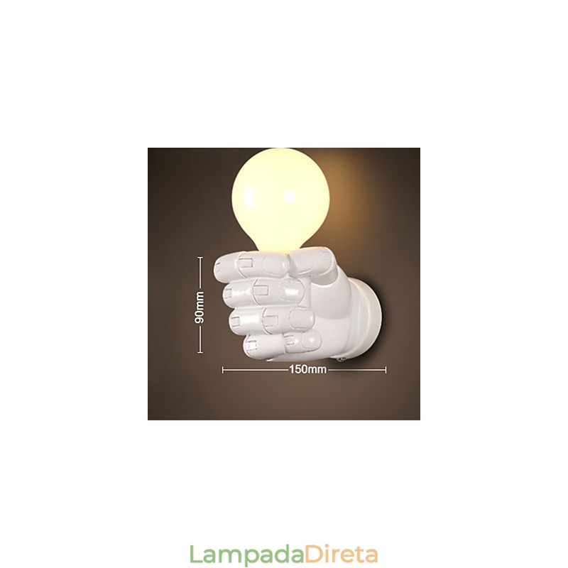 Luminária de parede europeia de mão direita criativa retrô punho luzes