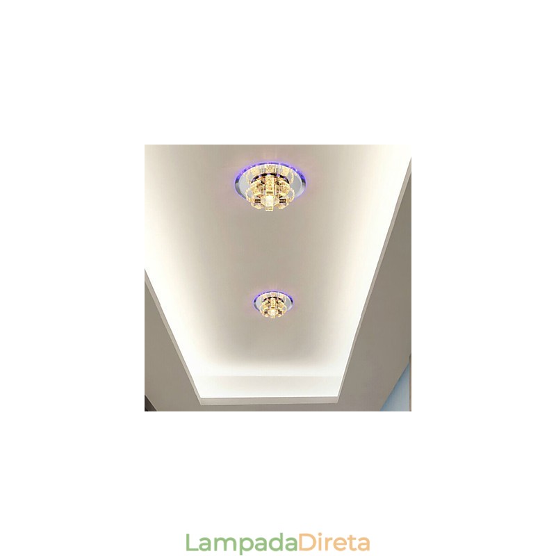 Luminária de teto de cristal Spotlight SMD 3W Lâmpada criativa Absorve luz de cúpula