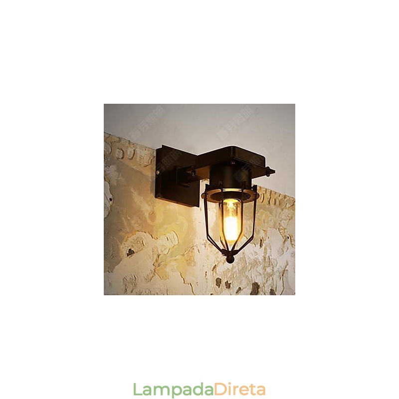 Luminária de parede industrial retrô loft com cabeça única