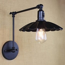 Lâmpada de cabeceira para quarto Hotel Engenharia Restaurante Retro Matte Black Belt Long Arm Double Switch Wall