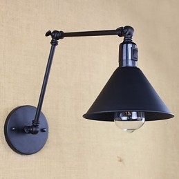 Interruptor de parede duplo de braço longo com cinto preto fosco retrô