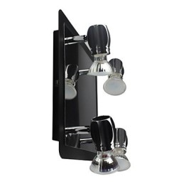 Luzes de parede pretas modernas Luzes de banheiro com 4 luzes