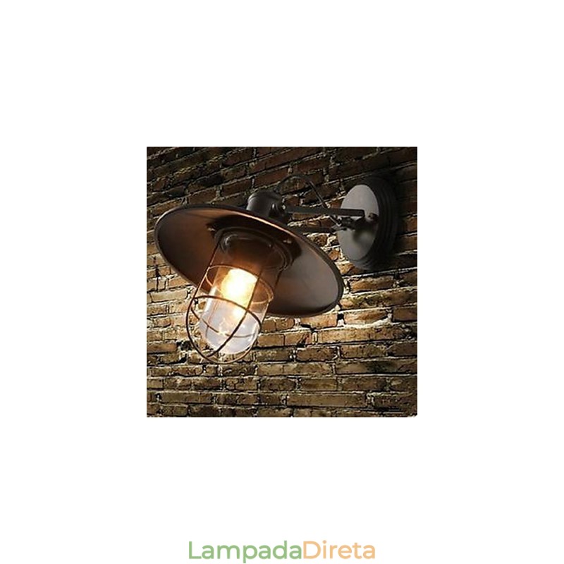 Luminária de parede estilo gaiola estilo americano country contraído