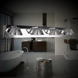 Luminária de parede moderna com cúpula de vidro 4 luzes espelho frontal