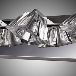Luminária de parede moderna com cúpula de vidro 4 luzes espelho frontal