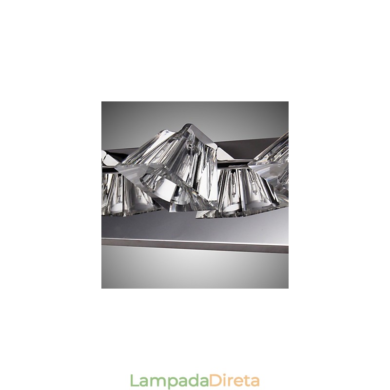 Luminária de parede moderna com cúpula de vidro 4 luzes espelho frontal