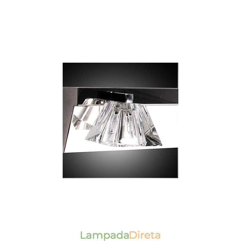 Luminária de parede moderna com cúpula de vidro 4 luzes espelho frontal