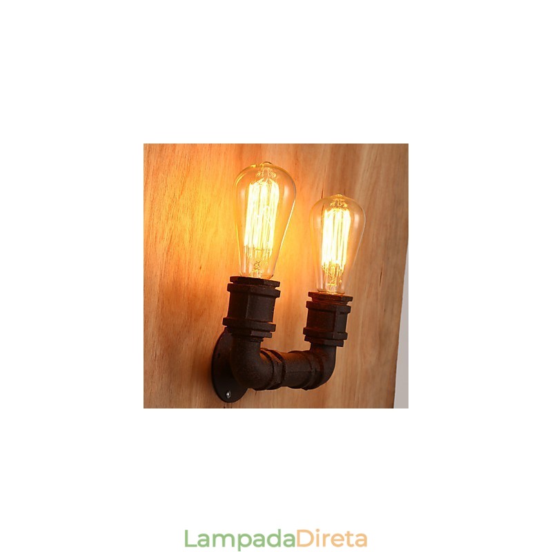 Luminária de parede criativa dupla criativa com conduíte de barra