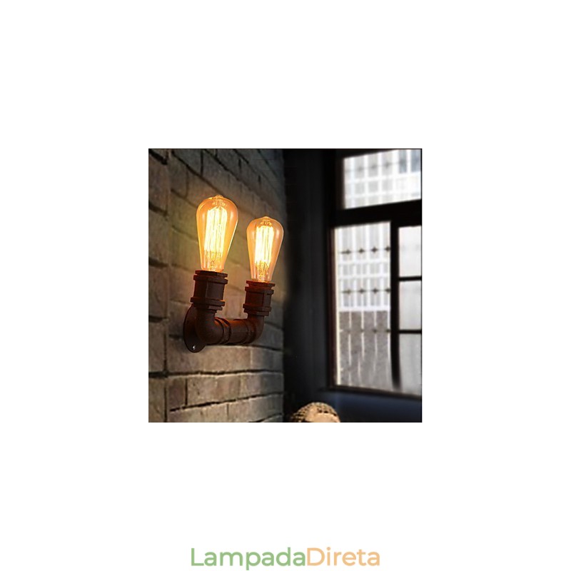 Luminária de parede criativa dupla criativa com conduíte de barra