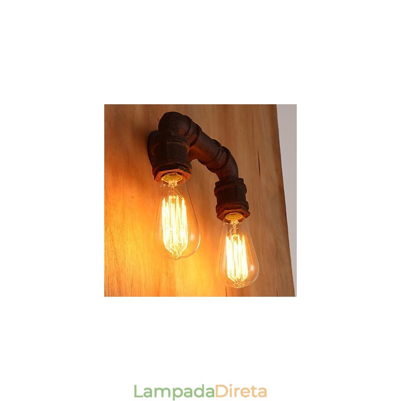 Luminária de parede criativa dupla criativa com conduíte de barra