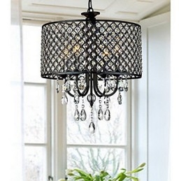 Lustre de cristal cromado clássico tradicional em metal