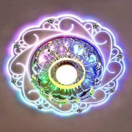 Luminária de teto de cristal Spotlight SMD 3W Lâmpada criativa Tubo de luz colorida Luz de cúpula colorida