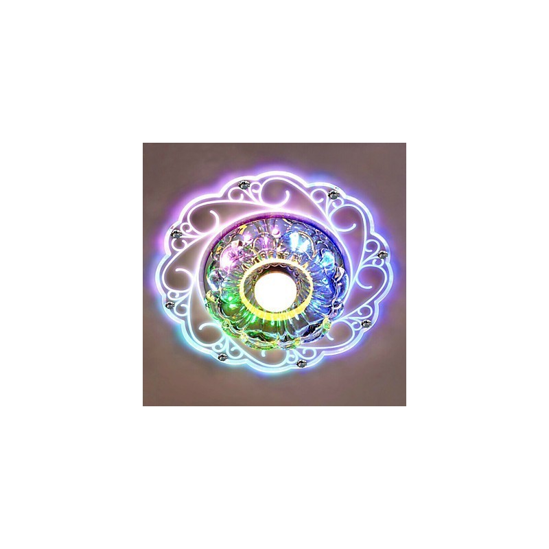 Luminária de teto de cristal Spotlight SMD 3W Lâmpada criativa Tubo de luz colorida Luz de cúpula colorida