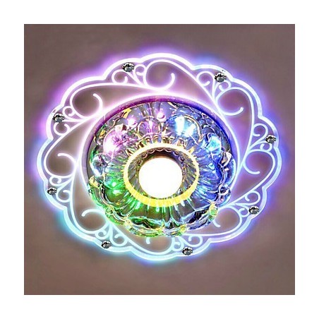 Luminária de teto de cristal Spotlight SMD 3W Lâmpada criativa Tubo de luz colorida Luz de cúpula colorida
