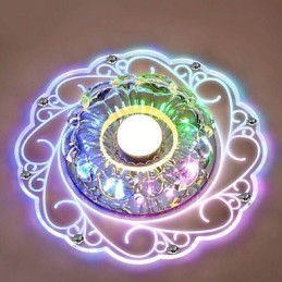 Luminária de teto de cristal Spotlight SMD 3W Lâmpada criativa Tubo de luz colorida Luz de cúpula colorida