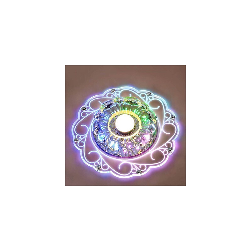 Luminária de teto de cristal Spotlight SMD 3W Lâmpada criativa Tubo de luz colorida Luz de cúpula colorida