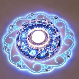 Luminária de teto de cristal Spotlight SMD 3W Lâmpada criativa Tubo de luz colorida Luz de cúpula colorida