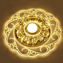 Luminária de teto de cristal Spotlight SMD 3W Lâmpada criativa Tubo de luz colorida Luz de cúpula colorida