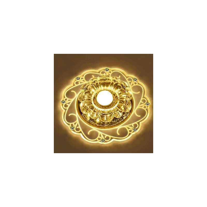 Luminária de teto de cristal Spotlight SMD 3W Lâmpada criativa Tubo de luz colorida Luz de cúpula colorida