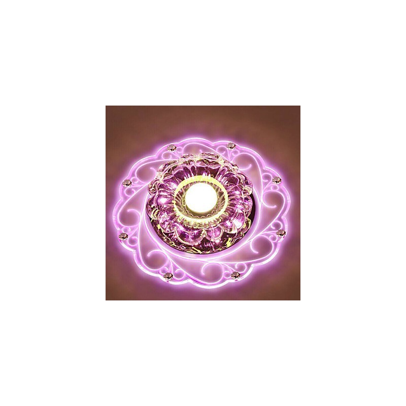 Luminária de teto de cristal Spotlight SMD 3W Lâmpada criativa Tubo de luz colorida Luz de cúpula colorida
