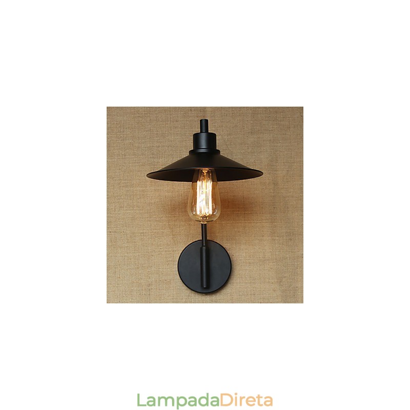 Aplique de parede decorativo retrô em ferro forjado