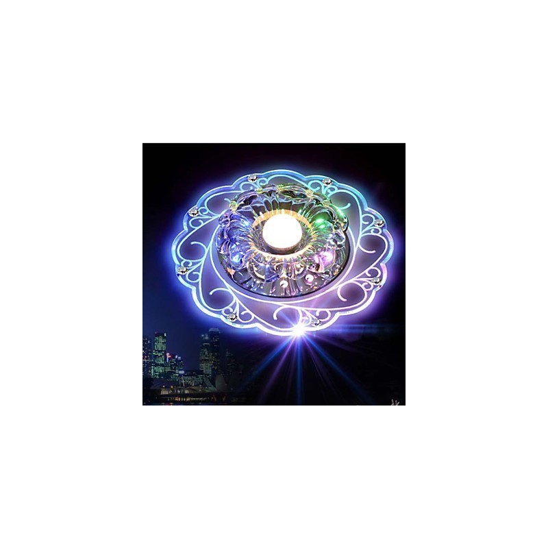 Luminária de teto de cristal Spotlight SMD 3W Lâmpada criativa Tubo de luz colorida Luz de cúpula colorida