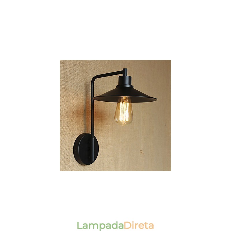 Aplique de parede decorativo retrô em ferro forjado